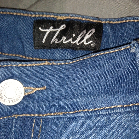 Thrill Dark Blue Distressed Boyfriend Jeans - Picture 5 of 5